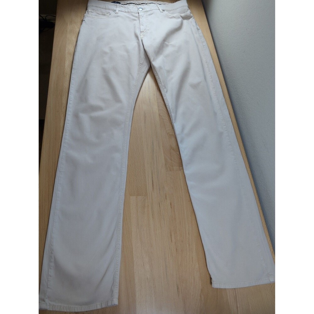 Peter Millar Mens 34x34 Five-Pocket Pants Off White Cream Cotton Blend Chino